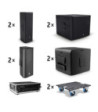 LD Systems 2 x double 8" passive PA Speaker + 2 x 18" passive Subwoofer + Amping Rack