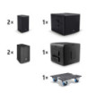 LD Systems 2 x 8" powered PA Speaker + 1 x 15" powered Subwoofer