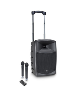 LD Systems Battery-Powered Bluetooth Speaker with Mixer and 2 Wireless Microphones