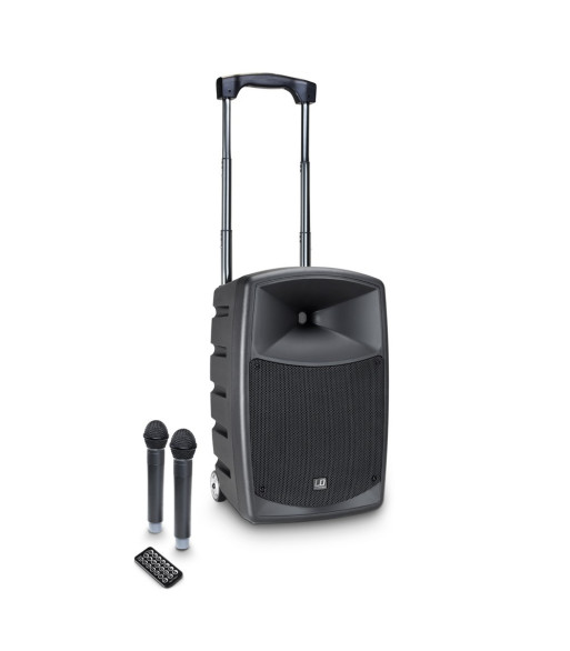 LD Systems Battery-Powered Bluetooth Speaker with Mixer and 2 Wireless Microphones