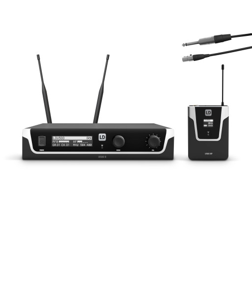 LD Systems Wireless Microphone System with Bodypack and Guitar Cable - 655 _ 679 MHz.