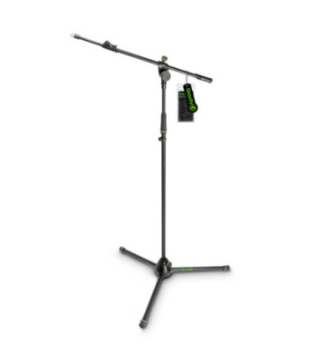 Gravity Microphone Stand with Folding Tripod Base and 2-Point Adjustment Telescoping Boom