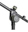 Gravity Microphone Stand with Round Base and 2-Point Adjustment Telescoping Boom