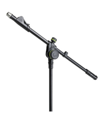 Gravity Microphone Stand with Round Base and 2-Point Adjustment Telescoping Boom