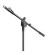 Gravity Microphone Stand with Round Base and 2-Point Adjustment Telescoping Boom