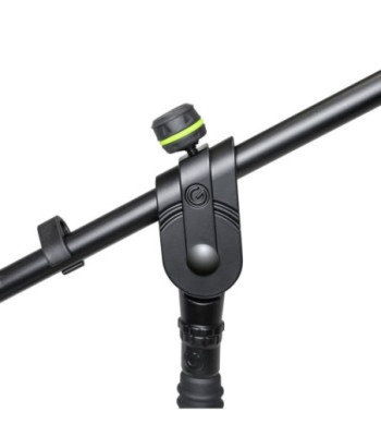 Gravity Short Microphone Stand with Round Base and 2-Point Adjustment Telescoping Boom