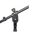 Gravity Short Microphone Stand with Round Base and 2-Point Adjustment Telescoping Boom