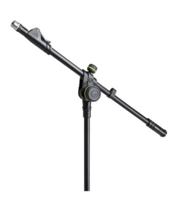 Gravity Short Microphone Stand with Round Base and 2-Point Adjustment Telescoping Boom