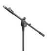 Gravity Short Microphone Stand with Round Base and 2-Point Adjustment Telescoping Boom