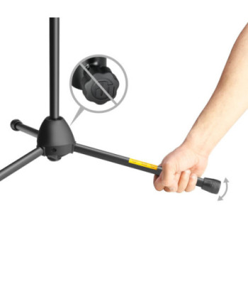 Tripod Microphone Stand with Boom Arm and Locking Leg