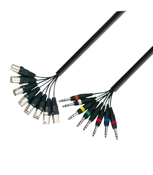 Studio Loom Cable | Adam Hall® 8 XLR Male x 8 Jack TRS | 5 m