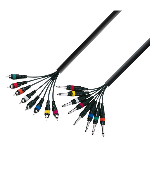 Studio Loom Cable | Adam Hall® 8 Jack TS x 8 RCA | 3 m