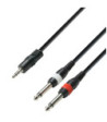 Y-Cable | Adam Hall® 2 Jack TS x Minijack | 3 m