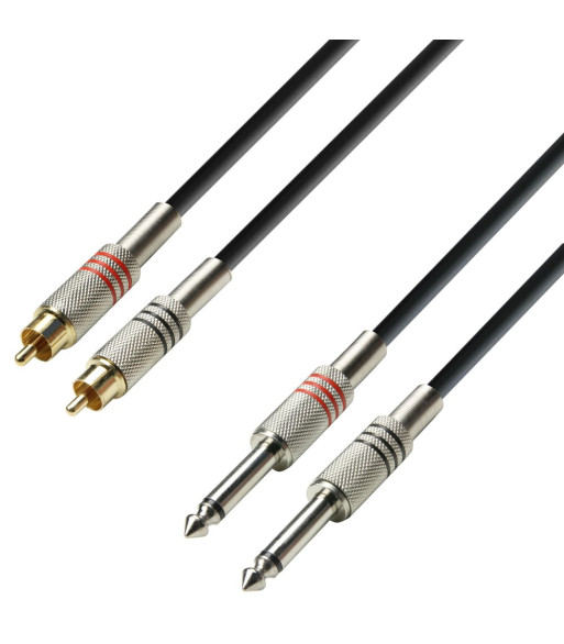 Twin Cable | Adam Hall® 2 Jack TS x 2 RCA | 1 m