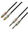 Twin Cable | Adam Hall® 2 Jack TS x 2 RCA | 1 m