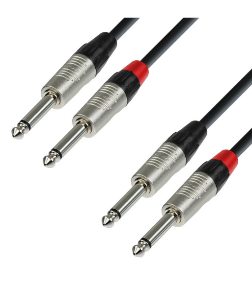 Twin Cable | Rean® 2 Jack TS x 2 Jack TS | 1.5 m