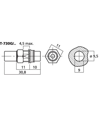 Phonobøsning hun/hun gul - T-730G/GE MONACOR