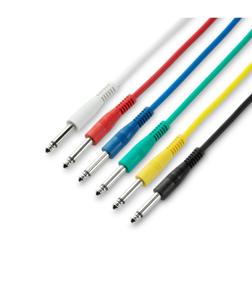 Patch Cable | Set of 6 Adam Hall® Jack TS | 0.15 m