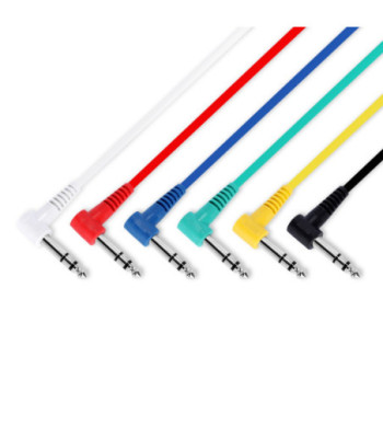 Patch Cable set of 6 different coloured angled Jack TRS | 0.15 m