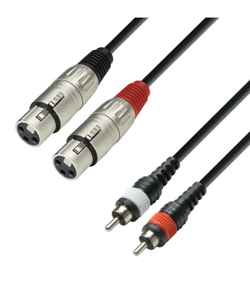 Twin Cable | Adam Hall® 2 XLR Female x 2 RCA | 3 m