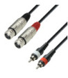 Twin Cable | Adam Hall® 2 XLR Female x 2 RCA | 3 m