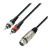 Y-Cable | Adam Hall® 2 RCA x XLR Female | 3 m