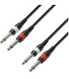 Twin Cable | Adam Hall® 2 Jack TS x 2 Jack TS | 1 m