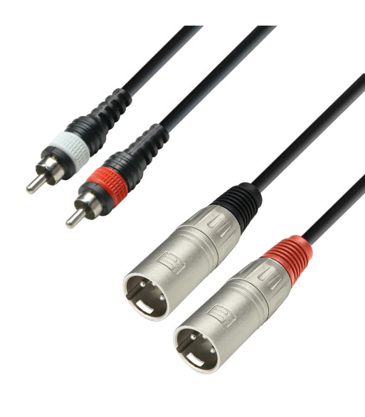 Twin Cable | Adam Hall® 2 XLR Male x 2 RCA | 6 m