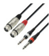 Twin Cable | Adam Hall® 2 XLR Female x 2 Jack TS | 3 m