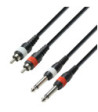 Twin Cable | Adam Hall® 2 Jack TS x 2 RCA | 1 m