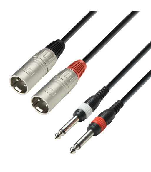 Twin Cable | Adam Hall® 2 XLR Male x 2 Jack TS | 6 m