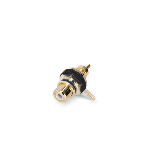 RCA socket female gold-plated with black code ring