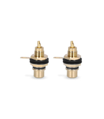 RCA socket female gold-plated with black code ring