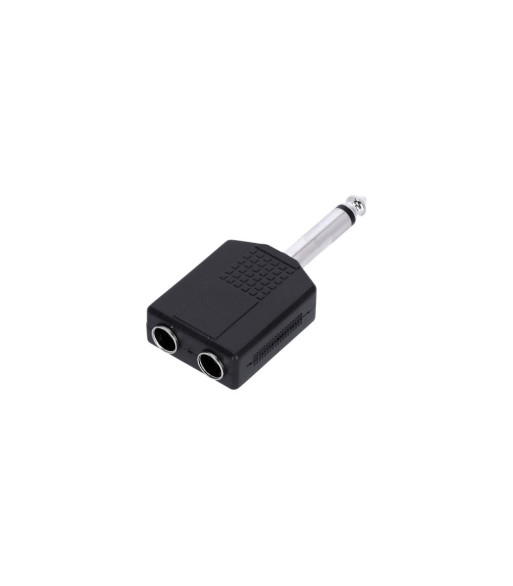 Y-adapter 2 x 6.3 mm jack TS female to 6.3 mm jack TS male