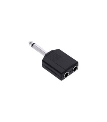 Y-adapter 2 x 6.3 mm jack TS female to 6.3 mm jack TS male