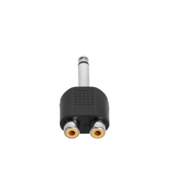 Y-adapter 2 x RCA female to 6.3 mm jack TS male