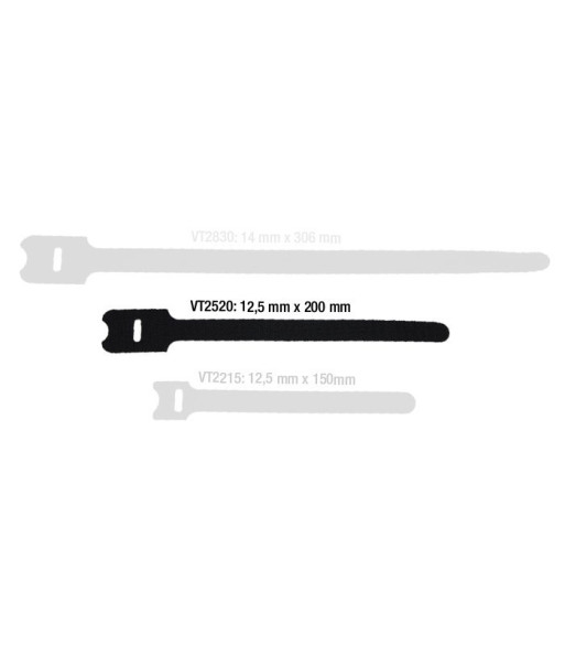 Hook and Loop Cable Tie 200 x 25 mm black - 10 stk.