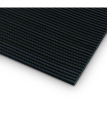 Fine Rib Rubber Mat Black 1 x 8 m