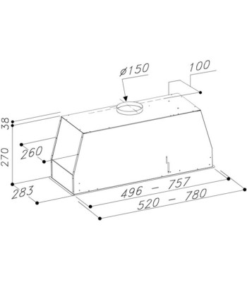 Witt Bright 78 W-2 - Skabsintegreret emhætte