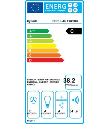 Cylinda POPULAR FK260C - Skabsintegreret emhætte