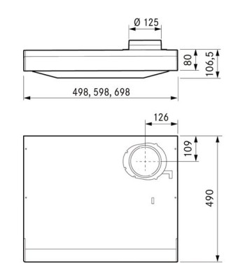 Franke Classic 1201A-10 50 cm - Underbygningsemhætte