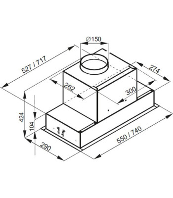 Witt Metro 55 BN - Skabsintegreret emhætte