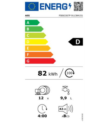AEG FSE63307P - Opvaskemaskine til integrering