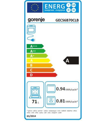 Gorenje GECS6B70CLB - Glaskeramisk komfur