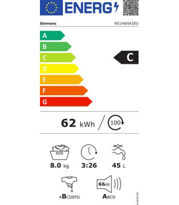 Siemens WI14W542EU - Frontbetjent vaskemaskine t/indbygning