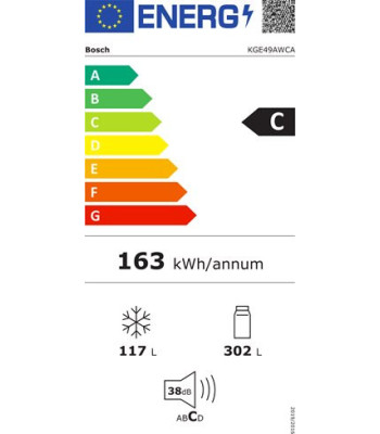 Bosch KGE49AWCA - Fritstående kølefryseskab