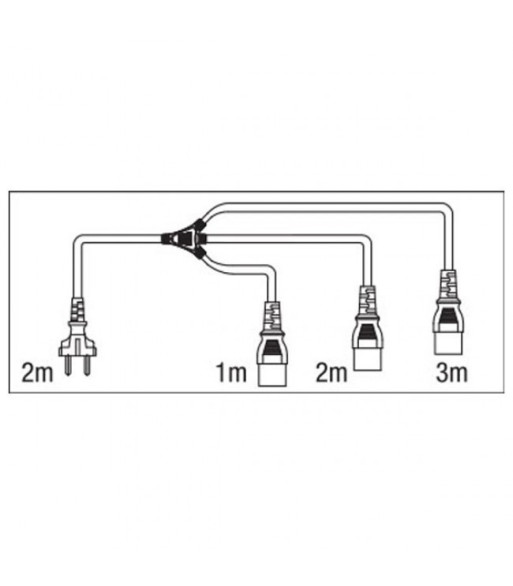 Schuko - 3 x IEC 1+2+3 meter