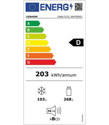 Liebherr CNsfd 5733-20 001 - Fritstående kølefryseskab