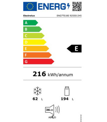 Electrolux ENG7TE18S - Integreret kølefryseskab