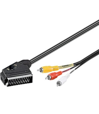 A/V kabel - SCART han til 3 x RCA(Phono) han